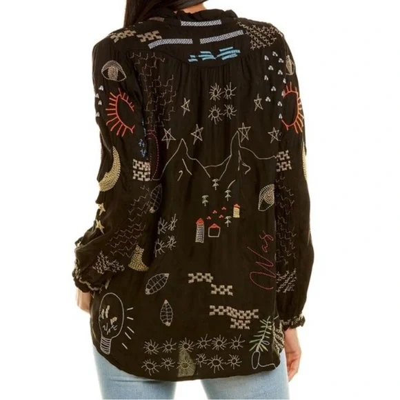 Johnny Was Biya Picassa heavily embroidered blouse NWT RARE - Picture 2 of 10